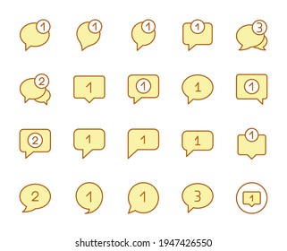 Message set line icons in flat design with elements for web site design and mobile apps.  Collection modern infographic logo and symbol. Web vector line pictogram
