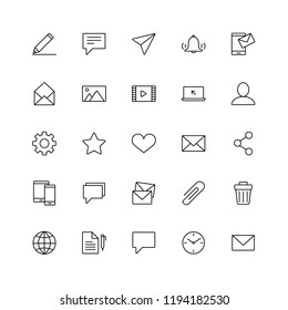 Umriss-Symbol für die Kollektion von Symbolen für die Umschlagzeile