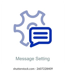 Message Setting and configuration icon concept