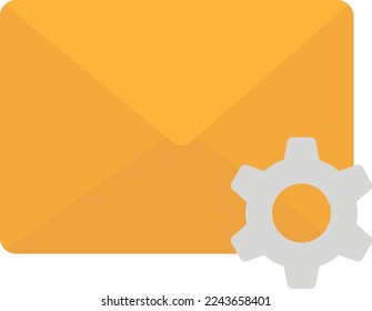 message setting gear vector flat illustration