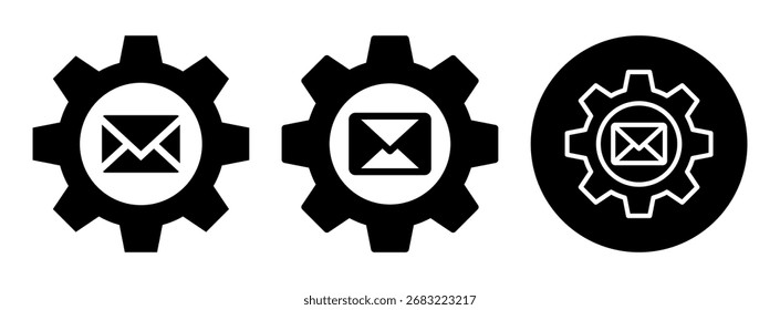 Message Setting Icon Collection Glyph and Mixed Vector Illustration