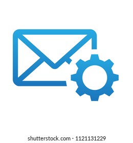 message setting icon. message and gear symbol