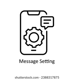 Message Setting vector outline Icon Design illustration. Business And Management Symbol on White background EPS 10 File
