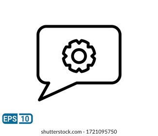 Icono de estilo de línea de configuración de mensajes aislado en fondo blanco. EPS 10