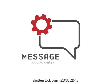 Configuración del mensaje. Una burbuja de discursos para la comunicación y el diálogo. Estilo plano