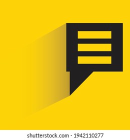 message with shadow on yellow background