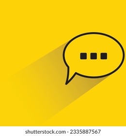 message with shadow on yellow background