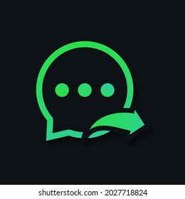 Message share button symbol. Illustration vector