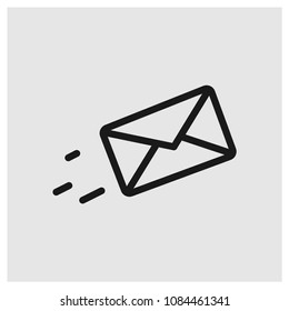 Message sign icon in trendy flat style isolated on grey background, modern symbol vector illustration for web