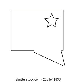 Message Sign With Star. Rectangle Speech Dialogue Icon. Communication Background. Vector Illustration. Stock Image. EPS 10.