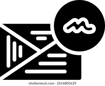 Message Signature Glyph Vector Icon Design