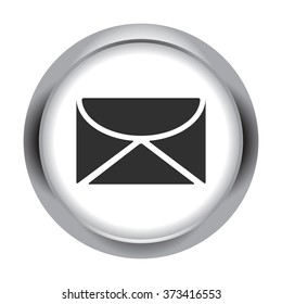 Message simple icon on colorful round background