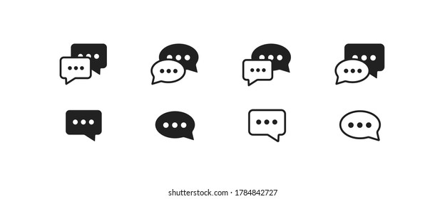 Message, simple web icon. Bubble text illustration concept in vector flat style.