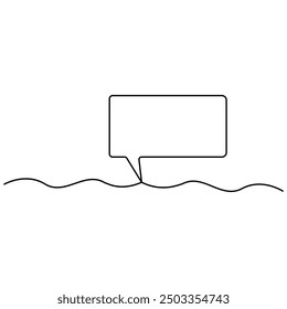Message  single line art, continuous one line drawing of  Isolated outline vector art 

