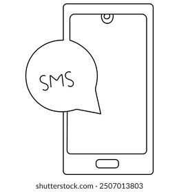 Message  single line art, continuous one line drawing of  Isolated outline vector art 
