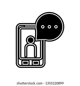 message in smart phone icon. Element of Media tool for mobile concept and web apps icon. Glyph, flat icon for website design and development, app development