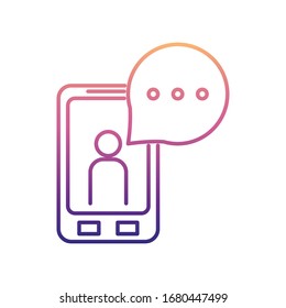 mensaje en el icono de nolan del teléfono inteligente. Línea delgada simple, contorno vectorial de iconos de medios para ui y ux, sitio web o aplicación móvil