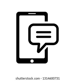 Message, smart phone, sms, Mobile Message icon, . Style is bicolor flat rounded symbol, smooth blue colors, rounded angles, white background.