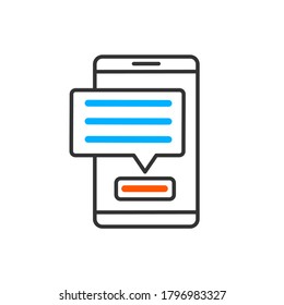 Message, smart phone, sms, Mobile Message icon. Vector color icon.