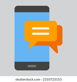 Message smartphone flat icon, use for website mobile app presentation