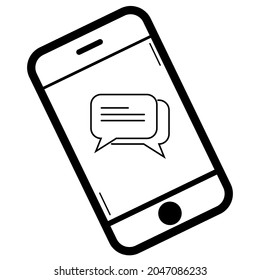 message in smartphone icon design, vector isolated