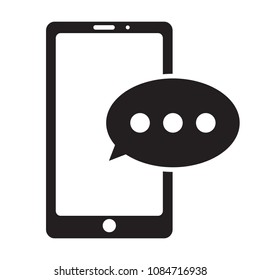 Message in Smartphone icon. Flat style isolated on white background. Sms symbol.