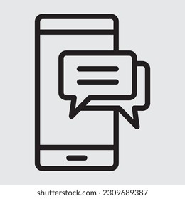 Message smartphone line icon, use for website mobile app presentation