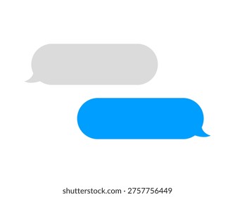Message smartphone template. Mobile chatting sms app template bubbles. Message bubbles chat on smartphone icons. Phone chatting sms template bubbles. Isolated smartphone mockup. Stock vector.