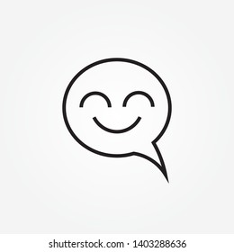 message smile icon. Icon chat, chatting, comment, happy, message, bubble, smile face, smiley graphic design single icon vector