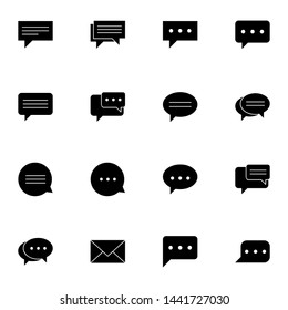 message, message, sms, chat, chatting, talk solid icons set. simple communication line icons symbol vector illustration