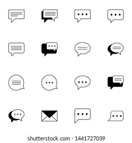 message, message, sms, chat, chatting, talk solid line icons set. simple communication line icons symbol vector illustration