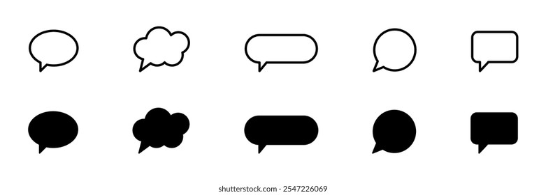 Message, sms, chat icons. Chat speech bubble. Chat message icon set