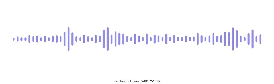 Message sound wave line of voice. Record music player. Mobile talk track. Social network speech audio. Podcast soundwave. Equalizer icon with spectrum noise. Vector illustration.