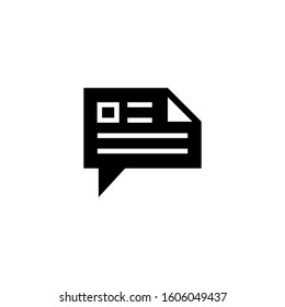 Message speech bubble icon vector design in black flat design on white background 
