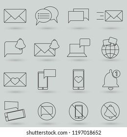 Message and speech bubble Vector Line Icons. Thin line vector icons for website design and development, app development