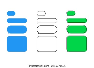 Las burbujas del discurso de mensajes hablan. Conjunto de burbujas de mensajes. Charla de plantilla de vector de burbujas