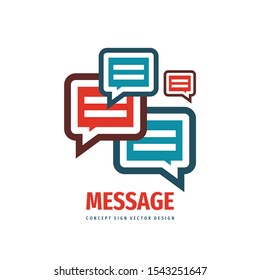 Message speech bubbles communication logo design, consulting sign. Social media symbol.