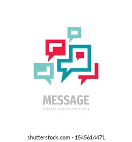 Message speech bubbles communication logo design, consulting sign. Social media symbol.