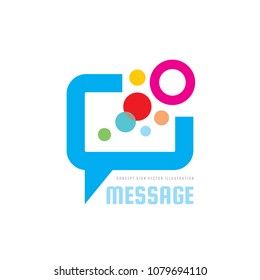 Message - speech bubbles vector logo concept illustration in flat style. Dialogue talking icon. Chat sign. Social media symbol. Communication consulting insignia. Design element.