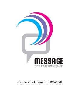 Message - speech bubbles vector logo concept illustration in flat style. Dialogue talking icon. Chat sign. Social media symbol. Social communication insignia. Design element.