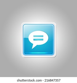 Message Square Vector Blue Web Icon Button