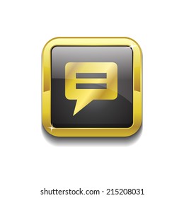 Message Square Vector Golden Black Web Icon Button