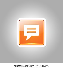 Message Square Vector Orange Web Icon Button
