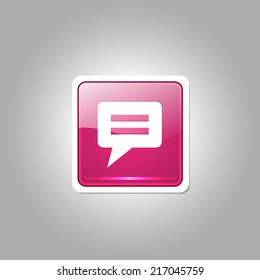 Message Square Vector Pink Web Icon Button
