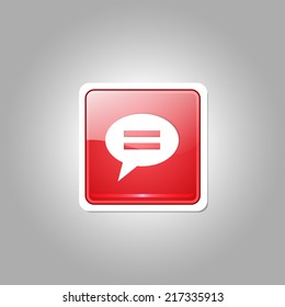 Message Square Vector Red Web Icon Button
