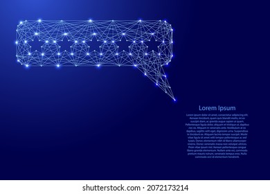 Message with stars, customer rating concept from futuristic polygonal blue lines and glowing stars for banner, poster, greeting card. Vector illustration.