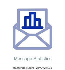 Message Statistics and communication icon concept