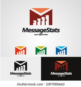 Message Stats Logo Designs Template