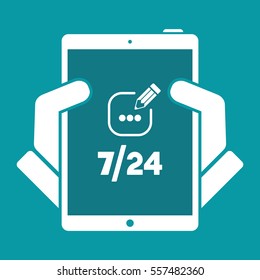 Message - support assistance services 7/24 - Modern icon