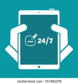 Message - support assistance services 7/24 - Modern icon
